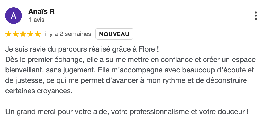 avis 5 ETOILES très positif