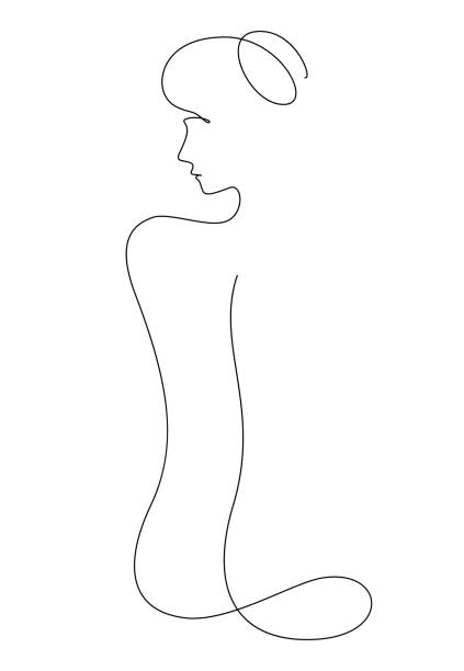 Illustration minimaliste représentant une femme dessinée d’un seul trait, symbole de douceur, de sensualité et de reconnexion au corps féminin.